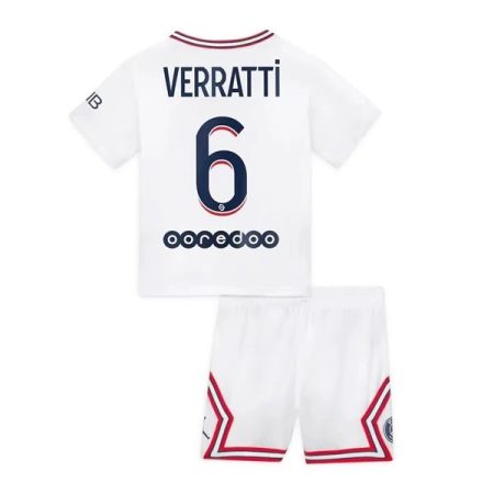 Camisolas de Futebol Paris Saint Germain PSG Marco Verratti 6 Fourth Criança Principal 2021-22